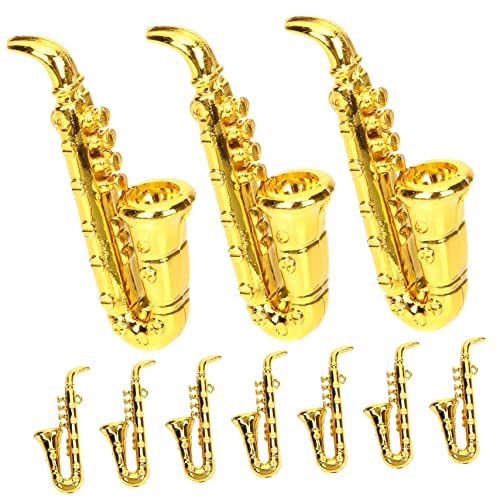 BESTonZON 10 Stück Musikinstrument Modell Miniatur Saxophon Dekoration Miniatur Dekor Miniatur Musikinstrumente Dekoration Miniatur Instrument Miniatur Saxophon Requisite Kleines von BESTonZON