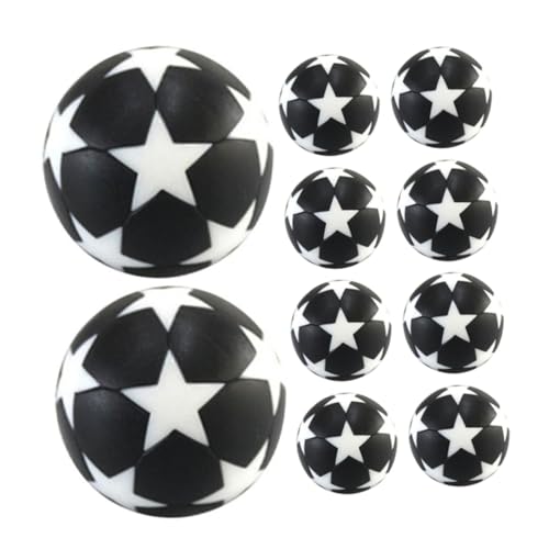 BESTonZON 10 Stück Plastikkicker Zubehör für Tischfußballspiele Schwarz Weiße Mini Fußbälle für Drinnen und Draußen von BESTonZON