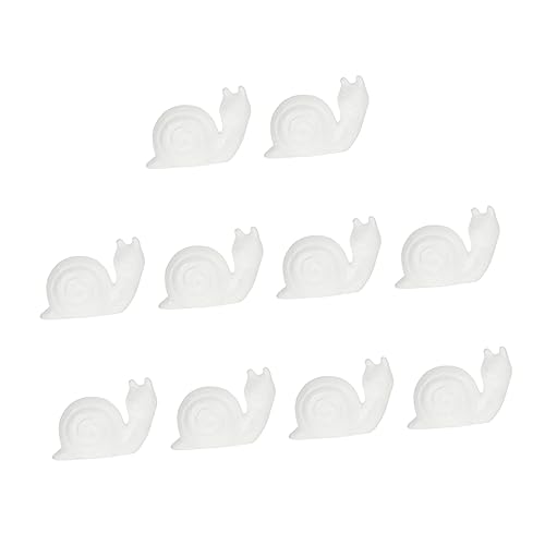 BESTonZON 10 Stück Schaumweiße Embryoschnecke bastelzeug für hühner Schneckenmodell Miniatur Schaumstoffmodell Modell aus Schaumstoff selber Machen Schaummalerei-Modell von BESTonZON