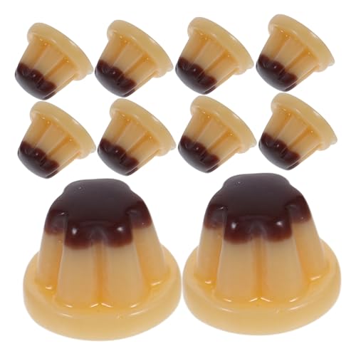 BESTonZON 10 Stück Simulation Pudding Lebensmittel Kuchen Für Miniaturen Puppenhaus Zubehör Mini Küche Modell Simulation Miniatur Küche Zubehör Dinge Kunststoff von BESTonZON