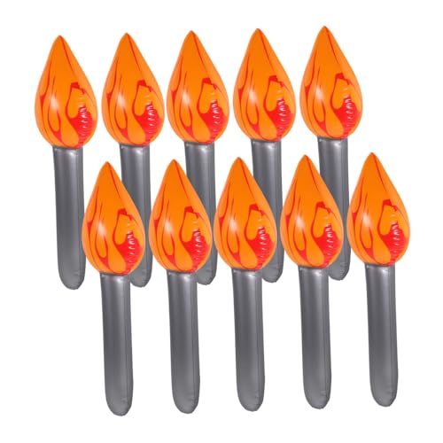 BESTonZON 10 Stück Teiliges Aufblasbare Fackelspielzeuge für Sportwettkämpfe PVC Feuerfackel für Indoor und Outdoor Spiele Lebendige Requisiten für Bühnenaufführungen BESTonZON 10 Stück Teiliges Aufblasbare Fackelspielzeuge für Sportwettkämpfe PVC Feuerfackel für Indoor und Outdoor Spiele Lebendige Requisiten für Bühnenaufführungen von BESTonZON