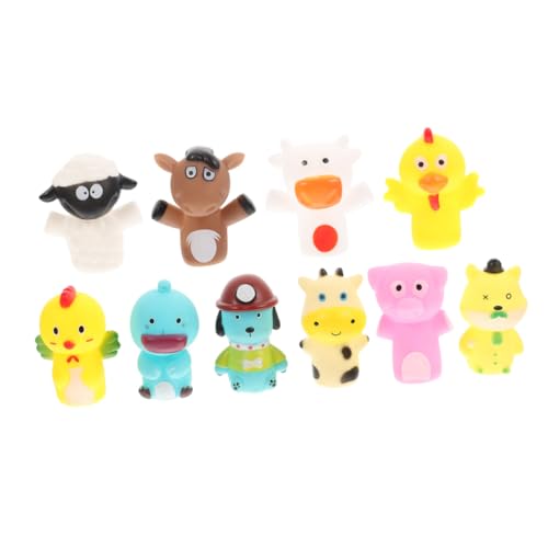 BESTonZON 10 Stück Teiliges Bunte Tierform Fingerpuppen aus Langlebigem Vinyl Interaktives Finger für Kleinkinder Geeignet für Erzählspiele und Frühe von BESTonZON