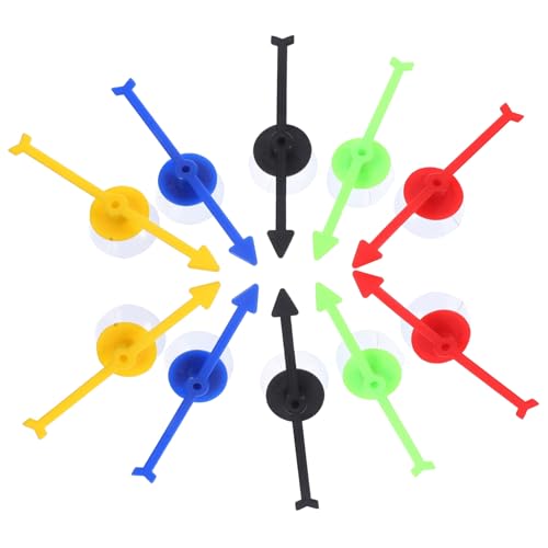 BESTonZON 10 Stück Teiliges Bunter Kunststoff Pfeile mit Saugnapf Drehbare Spielzeiger für Brettspiele Spiel und Zubehör Leicht Kompakt für Familien Partys DIY und Unterricht von BESTonZON