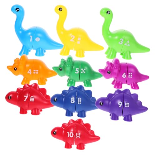 BESTonZON 10 Stück Teiliges Dinosaurier Buchstaben Sortierspielzeug für Kleinkinder Buntes Lernspielzeug Kreativität Feinmotorik und Farberkennung für Vorschule und Reise von BESTonZON