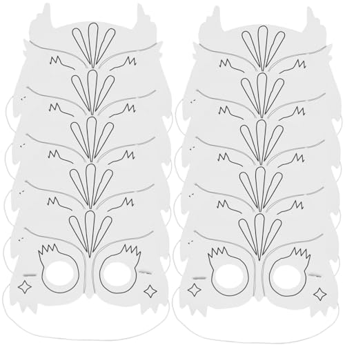 BESTonZON 10 Stück Teiliges Diy Graffiti Maske Eulenform Leere Papiermasken zum Ausmalen für Bastelprojekte und Kreative Partys BESTonZON 10 Stück Teiliges Diy Graffiti Maske Eulenform Leere Papiermasken zum Ausmalen für Bastelprojekte und Kreative Partys von BESTonZON