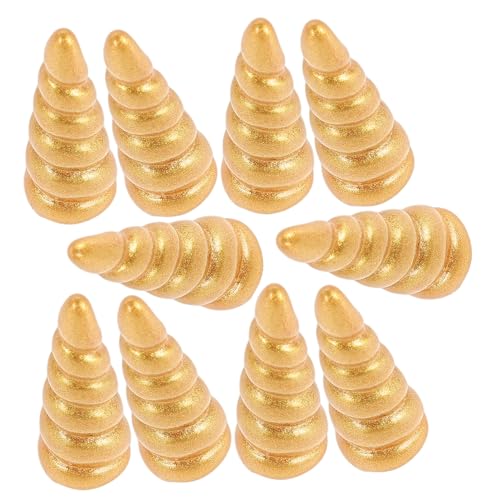 BESTonZON 10 Stück Teiliges Einhorn Horn aus Resin Goldenes DIY Schmuckzubehör für Handtaschen Schlüsselanhänger und Haarschmuck Detailreiches Design zur Individuellen Bastelgestaltung BESTonZON 10 Stück Teiliges Einhorn Horn aus Resin Goldenes DIY Schmuckzubehör für Handtaschen Schlüsselanhänger und Haarschmuck Detailreiches Design zur Individuellen Bastelgestaltung von BESTonZON