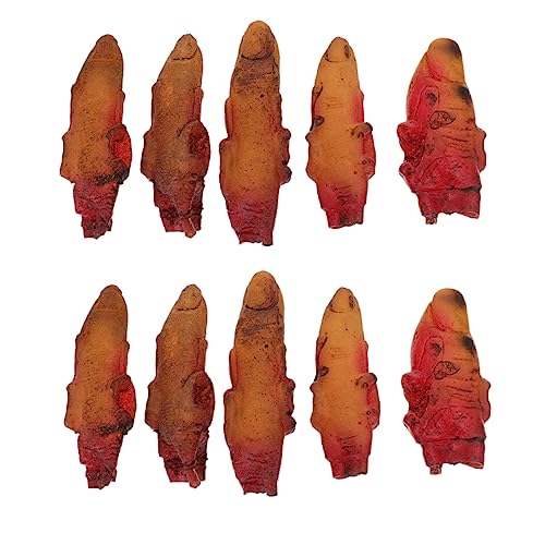 BESTonZON 10 Stück Teiliges Halloween Blutige Fake Finger Realistische Horror Deko für Geisterhäuser Partys und Gruselige Kostümrequisiten Langlebig und Leicht Tragbar BESTonZON 10 Stück Teiliges Halloween Blutige Fake Finger Realistische Horror Deko für Geisterhäuser Partys und Gruselige Kostümrequisiten Langlebig und Leicht Tragbar von BESTonZON