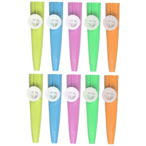 BESTonZON 10 Stück Teiliges Kazoo Leichtes Blasinstrument für Erwachsene Bunte Party Spielzeuge Tragbar und Robust für Musikbegleitung und Freizeitspaß Zufällige Farbe Zufällige Farbe von BESTonZON