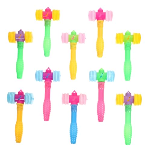BESTonZON 10 Stück Teiliges Kleine Quietsch Hammer spielzeuge für Leichtes Handliches Plastikspielzeug mit Sound Fördert Hand Finger koordination und Feinmotorik Bunte für Jungen und von BESTonZON