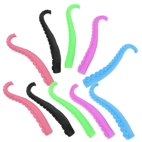 BESTonZON 10 Stück Teiliges Kunststoff Fingerpuppen in Tentakel Form Langlebiges Sicheres für Kreative Fingerdruck Dekompression Bunte Party Mitgebsel für Jungen und Mädchen Zufällige Farbe von BESTonZON