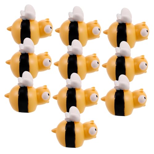 BESTonZON 10 Stück Teiliges Mini Bienen Figuren aus Harz Handbemalt Detailreiche Miniatur Bienen für DIY Feengarten Puppenhaus Dekoration Kleine Bienenornamente für Bastelprojekte und von BESTonZON