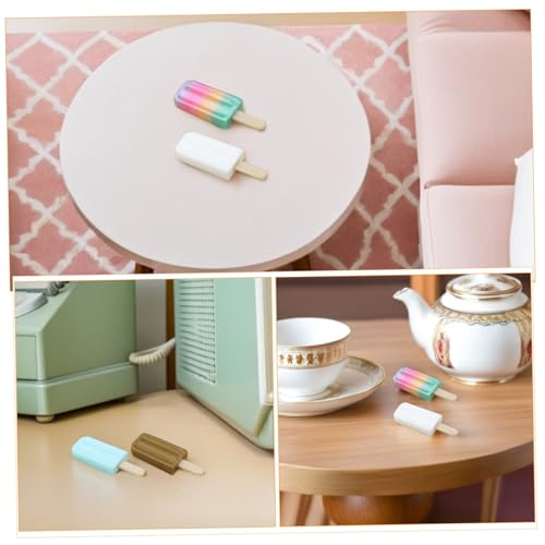 BESTonZON 10 Stück Teiliges Mini-EIS-spielset Farbenfrohe Miniatur-EIS-lutscher Modelle Realistische Puppenhaus-dessertdekoration Vielseitiges Lernspielzeug Langlebige Mini-eisfiguren von BESTonZON