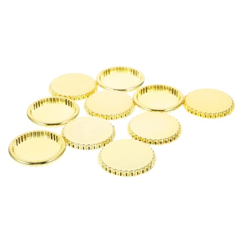 BESTonZON 10 Stück Teiliges Mini Geschirrset aus Realistische Goldene Mini Teller und Tabletts für Puppenhaus Detailgetreue Küchen Deko und DIY Spielzeugaccessoires von BESTonZON