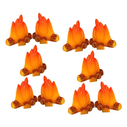 BESTonZON 10 Stück Teiliges Mini Lagerfeuer Handgefertigtes Mikro Lagerfeuer Modell Realistische Miniatur Feuerstelle für Puppenhaus und Gartenlandschaft von BESTonZON