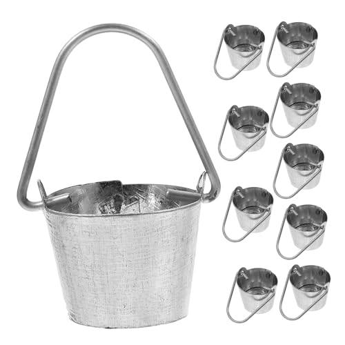 BESTonZON 10 Stück Teiliges Mini Metall Eimer mit Griffen Robuste Miniatur Wassereimer für Puppenhaus Garten Vielseitige Mini Blumentöpfe und Dekoration für Mikro Landschaft und Kleine BESTonZON 10 Stück Teiliges Mini Metall Eimer mit Griffen Robuste Miniatur Wassereimer für Puppenhaus Garten Vielseitige Mini Blumentöpfe und Dekoration für Mikro Landschaft und Kleine von BESTonZON