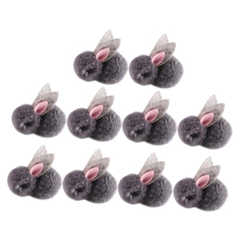 BESTonZON 10 Stück Teiliges Mini Plüsch Kaninchen Weiches DIY Hasen für Niedliche Kleine Stofftiere zum Basteln und Dekorieren Graue Mini Bunny Puppen für Familienspaß von BESTonZON