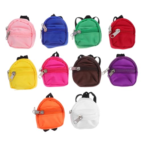 BESTonZON 10 Stück Teiliges Mini Rucksack mit Reißverschluss für Puppen Robuste Mini Schulrucksäcke für Mädchen Universelles Zubehör für Rollenspiele und Puppenhaus Spielspaß BESTonZON 10 Stück Teiliges Mini Rucksack mit Reißverschluss für Puppen Robuste Mini Schulrucksäcke für Mädchen Universelles Zubehör für Rollenspiele und Puppenhaus Spielspaß von BESTonZON