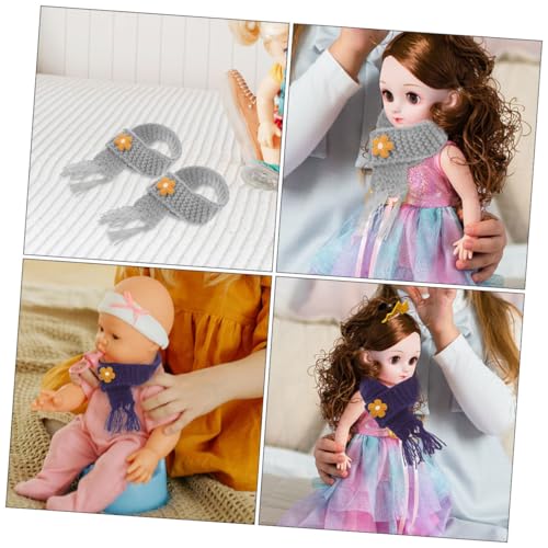 BESTonZON 10 Stück Teiliges Mini Strickschals Verstellbare Puppenschals aus Weichem Garn für DIY Dekoration von Puppen Weinflaschen und Kleinen Accessoires Glatte Oberfläche Langlebig und von BESTonZON