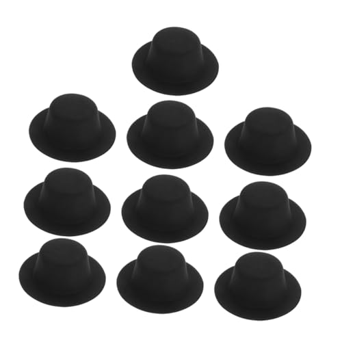 BESTonZON 10stücke Miniatur-bowlerhüte Für Bastelprojekte Puppenoutfits Haustierkreationen Weihnachts Und Partydekorationen Schwarz von BESTonZON