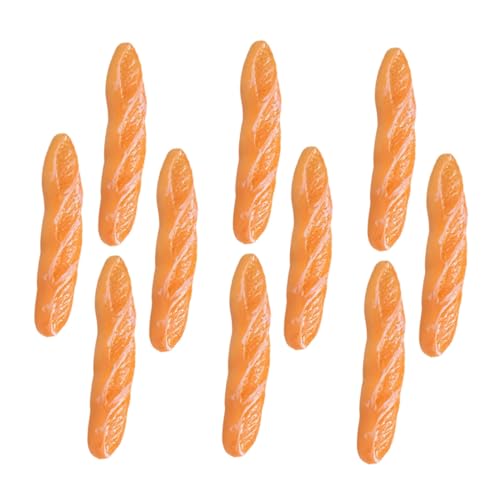 BESTonZON 10 Stück Teiliges Miniatur Baguette aus Resin Realistisch Gestaltetes Fake Bread Dekor für Puppenhaus DIY Deko Fotorequisite und Ladendekoration Langlebig und Detailgetreu von BESTonZON