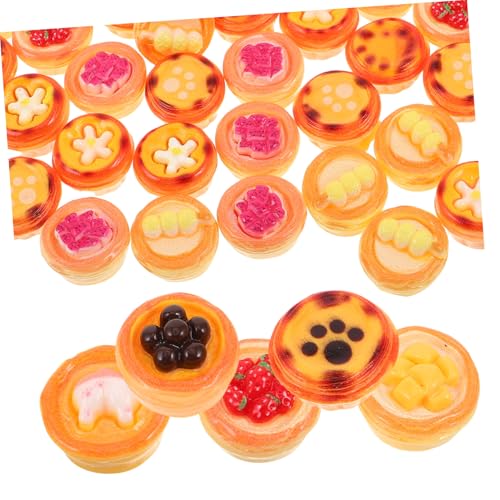 BESTonZON 10 Stück Teiliges Miniatur-Ei-Tart-Dessert Robustem Harz Realistische Miniaturküchen Puppenhaus-zubehörteile für Kreatives DIY Play Teeparty-Dekoration von BESTonZON