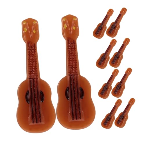 BESTonZON 10 Stück Teiliges Miniatur Gitarrenmodell aus Robustem Resin Realistisch Detailreich Dekoratives Puppenhaus Instrument Mini Hausdekor für Miniaturfiguren und Sammler BESTonZON 10 Stück Teiliges Miniatur Gitarrenmodell aus Robustem Resin Realistisch Detailreich Dekoratives Puppenhaus Instrument Mini Hausdekor für Miniaturfiguren und Sammler von BESTonZON