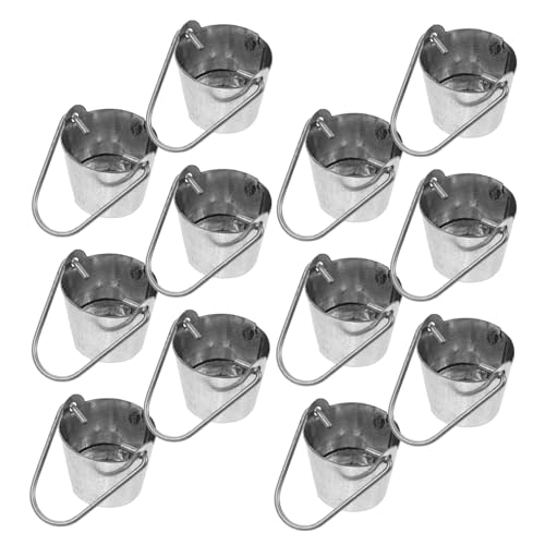 BESTonZON 10 Stück Teiliges Miniatur Metall Eimer mit Griff Kompakte Mini Wasser Blumenbehälter für Puppenhaus DIY Mikro Garten Dekoration Vielseitige Kleine Metallkübel für Mini Landschaft von BESTonZON