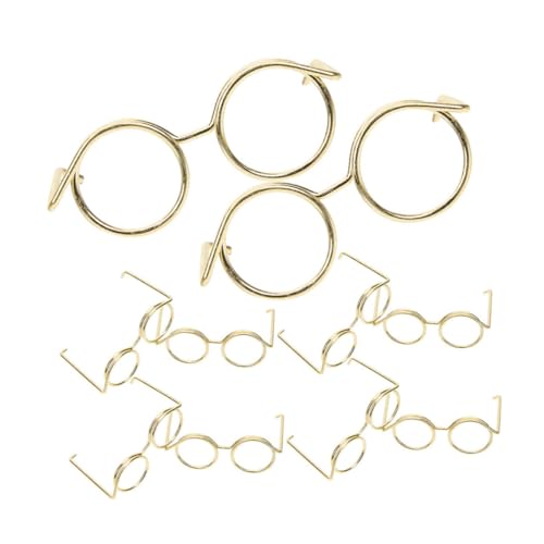 BESTonZON 10 Stück Teiliges Miniatur Puppenbrillen aus Goldenem Metall Runde Rahmenlose Brillen ohne Gläser Modisches Puppenzubehör für Sammler Dekoration BESTonZON 10 Stück Teiliges Miniatur Puppenbrillen aus Goldenem Metall Runde Rahmenlose Brillen ohne Gläser Modisches Puppenzubehör für Sammler Dekoration von BESTonZON