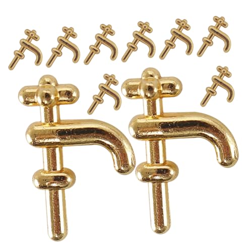 BESTonZON 10 Stück Teiliges Miniatur Puppenhaus Zubehör Realistische Miniatur Wasserhähne für Badezimmer Küchen Dekoration Detailreiche Mini Modelle für Puppenmöbel und Miniaturwelten von BESTonZON