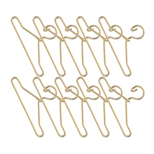 BESTonZON 10 Stück Teiliges Miniatur Puppenkleiderbügel aus Metall Stabile Langlebige Kleiderhalter für Puppenkleidung Goldfarbene Mini Hänger für Puppenhausmöbel und Dekoration von BESTonZON