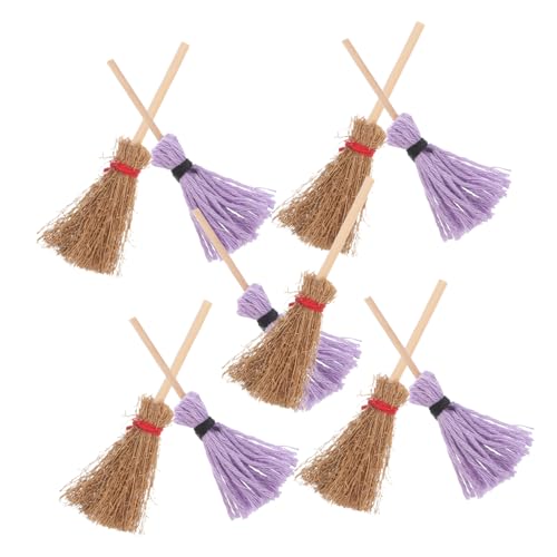 BESTonZON 10 Stück Teiliges Miniatur Putzset Realistischer Mini Besen und Mop Puppenhaus Zubehör für DIY Modell Landschaft von BESTonZON