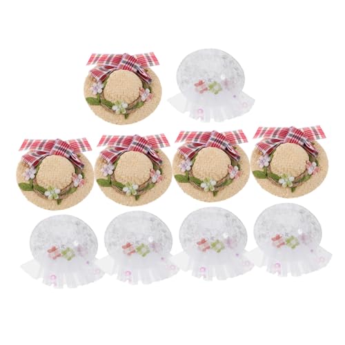 BESTonZON 10 Stück Teiliges Miniatur-Straw-Hut Schleifen und Spitzenblumen Handgewebt Mini-weihnachtsdekoration für Puppen Cowgirl-sombreros DIY-kostümzubehör Kreative Bastelaccessoires BESTonZON 10 Stück Teiliges Miniatur-Straw-Hut Schleifen und Spitzenblumen Handgewebt Mini-weihnachtsdekoration für Puppen Cowgirl-sombreros DIY-kostümzubehör Kreative Bastelaccessoires von BESTonZON