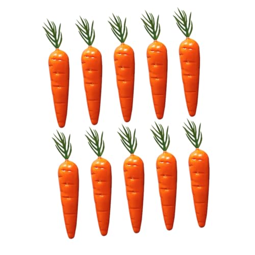 BESTonZON 10 Stück Teiliges Realistische Mini Karotten Modelle Simulation Gemüse Deko für Puppenhaus Fotografie Requisiten und Bastelbedarf Leicht und Detailgetreu für Miniaturlandschaften von BESTonZON