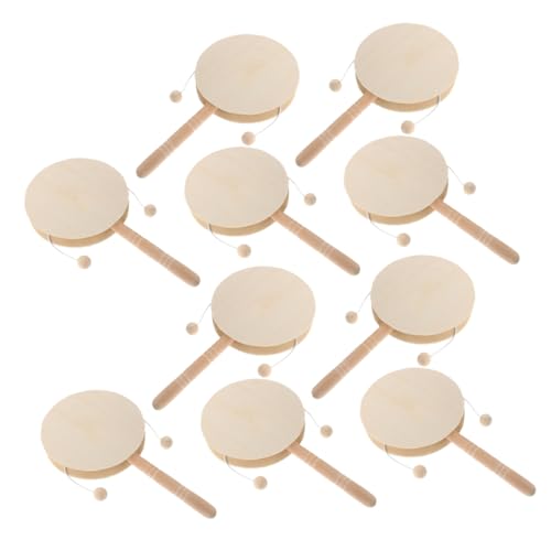 BESTonZON 10 Stück Teiliges Unlackierte Holz Rasseltrommeln Leichte DIY Holz Rasselspielzeuge für Ergonomisch Sicher für Vorschulkunstprojekte und Gruppenaktivitäten BESTonZON 10 Stück Teiliges Unlackierte Holz Rasseltrommeln Leichte DIY Holz Rasselspielzeuge für Ergonomisch Sicher für Vorschulkunstprojekte und Gruppenaktivitäten von BESTonZON