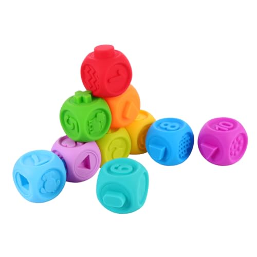 BESTonZON 10 Stück Weiche Gummibausteine Geprägte Bausteine Für Die Intellektuelle Entwicklung Babybausteine Babyhandspielzeug BESTonZON 10 Stück Weiche Gummibausteine Geprägte Bausteine Für Die Intellektuelle Entwicklung Babybausteine Babyhandspielzeug von BESTonZON