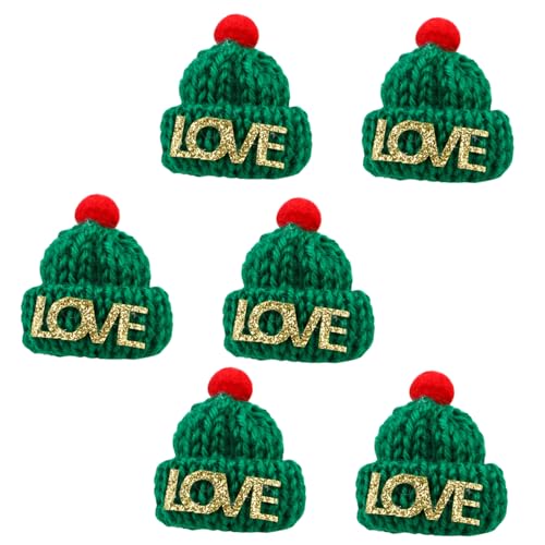 BESTonZON 10 Stück Weihnachtsfingerkappe Mini-weihnachtsmützen Weihnachten Kleine Finger Weihnachtsmützen Winzig Weihnachtsspielzeug Weihnachtsfingerhüte Fingerspielzeug Garn Green von BESTonZON