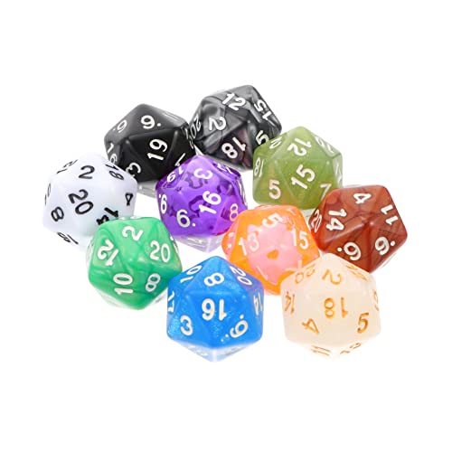 BESTonZON 10 Stück Würfelspiel bunt d20 Würfel mehrseitige Würfel lehrreich 20-seitiger Würfel Board Games brettspiele Ludo brettspiel spielwürfel dice Set Würfel-Stütze Würfel wie von BESTonZON