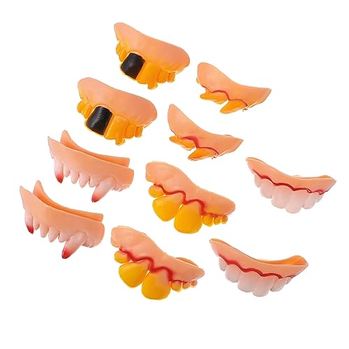 BESTonZON 10stücke Halloween Fake Zähne Dentures Für Kostümparty Und Grusel-Events Zufällige Farben Große Zähne BESTonZON 10stücke Halloween Fake Zähne Dentures Für Kostümparty Und Grusel-Events Zufällige Farben Große Zähne von BESTonZON