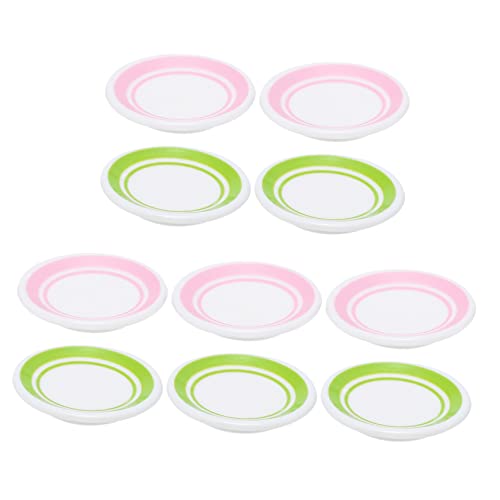 BESTonZON 10pcs Mini Schmuck Miniatur Geschirr Sets Puppenhaus Mini Lebensmittel Platten von BESTonZON