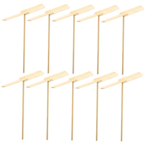 BESTonZON 10 Teiliges Holz Fliegende Libellen Propeller Handbetriebener Flug Drachen für Jungen und Mädchen Outdoor Interaktives Eltern Junge Mädchen Spiel Leicht Tragbar für von BESTonZON