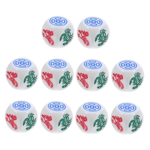 BESTonZON 10 Teiliges Set Farbwürfel Kürbis Krabben Garnelen Fisch Garnelen Krabbenwürfel Spielpartys Würfelspiel Rollenspielwürfel Miniaturwürfel Festivalwürfel Neujahrsspielwürfel von BESTonZON