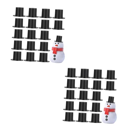 BESTonZON 100 Stck. Teiliges Mini Hut Dekorative Miniaturhüte für Puppen Schwarze Weihnachtsmützen Leichte Hauben für Diy Basteln und Puppendekoration von BESTonZON