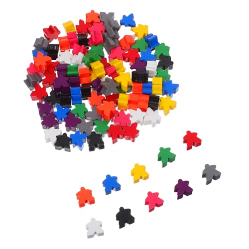 BESTonZON 100 Stück Bunte Holzfiguren Meeples Spielsteine Robuste Kompakte Mehrfarbige Spielfiguren für Brettspiele Lernspiele Klassenzimmeraktivitäten und Schach Ersatzteile von BESTonZON