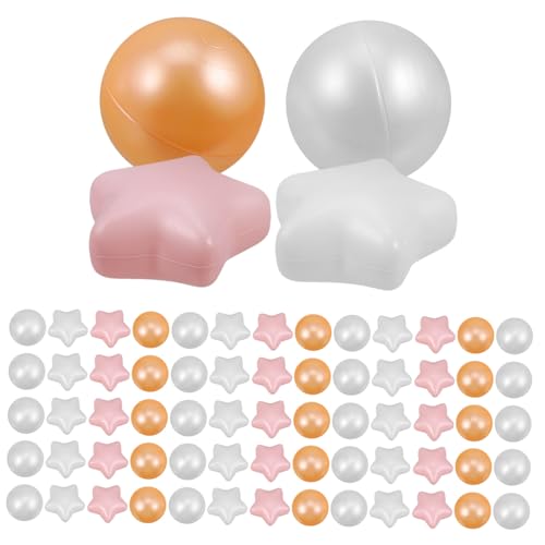 BESTonZON 100 Stück Bunte Kunststoff Bälle für Kinderpool Spielzelt Babyspielzeug und Sicher aus Eva Material Vielseitig Verwendbar für Drinnen und Draußen von BESTonZON
