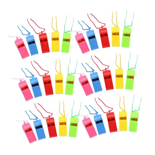 BESTonZON 100 Stück Bunte Kunststoffpfeifen mit Umhängeband Vielseitige Trillerpfeife für Sport Training und Feste für Schiedsrichter und Kinderfestlichkeiten BESTonZON 100 Stück Bunte Kunststoffpfeifen mit Umhängeband Vielseitige Trillerpfeife für Sport Training und Feste für Schiedsrichter und Kinderfestlichkeiten von BESTonZON
