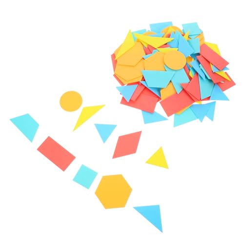 BESTonZON 100 Stück Hilfsmittel für den Geometrieunterricht Elementare Mathe-Spiele Bildungsplakate geometrische Formen lernspielzeug Formerkennungsspielzeug Formerkennung für von BESTonZON