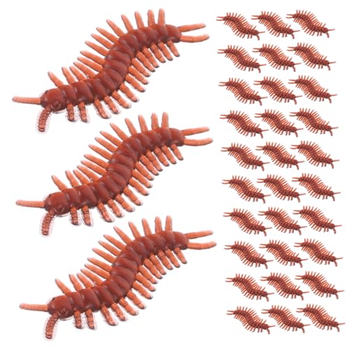 BESTonZON 100 Stück Kniffliges sankastenspielsachen replikas spaß wichtelgeschenke lustig spielzeuge Hundertfüßer- für die Party Simulation Tiermodell PVC Brown von BESTonZON
