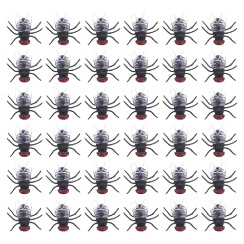 BESTonZON 100 Stück Künstliche Fliegen Realistische Gefälschte Insekten für Halloween Streiche und Partys Dekoration für Scherze und Gruselspiele von BESTonZON