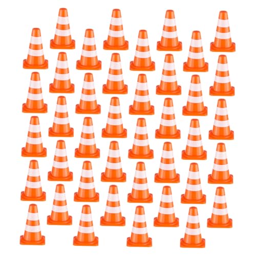 BESTonZON 100 Stück Mini Verkehrscones Simulation Verkehrsszenen für Lernspielzeug zur Verkehrserziehung Robust und Langlebig für Baustellen und Rollenspiele von BESTonZON
