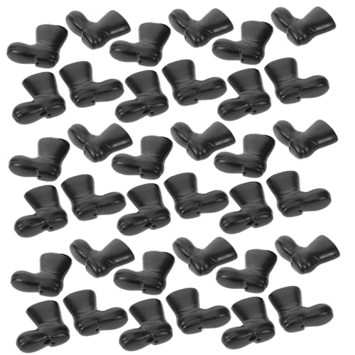 BESTonZON 100 Stück Miniatur Weihnachtsmann Stiefel Schwarze Puppenschuhe für DIY Bastelprojekte Weihnachtsdeko und Tischschmuck Festliche Ornamente für Puppenhaus und Weihnachtsfeiern von BESTonZON